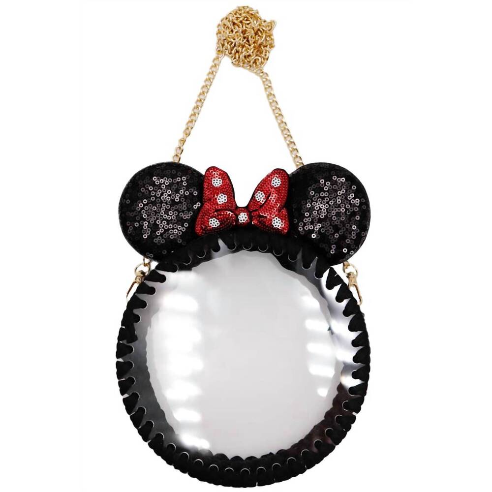 NEW CAP ZONE women's mouse ears clear crossbody bag in black